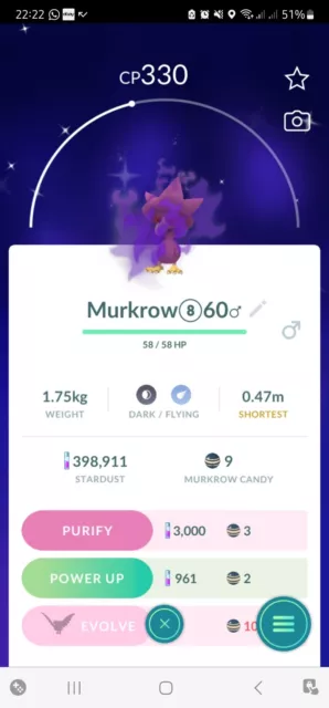 Pokemon All 3 New shiny Shadow Larvitar,Murkrow,Teddiursa Cat ch