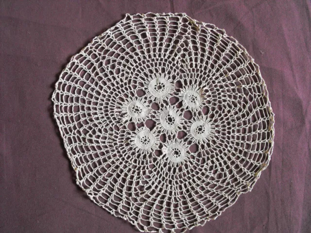 Beautiful Vintage Hand Made Doily  26cm(10'') #1074