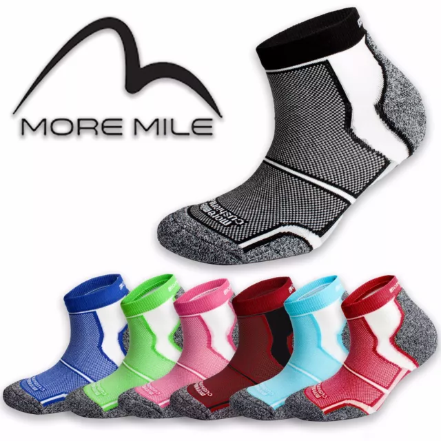 5 Pairs More Mile Sports Socks Running Cushioned COOLMAX  Mens Ladies Womens