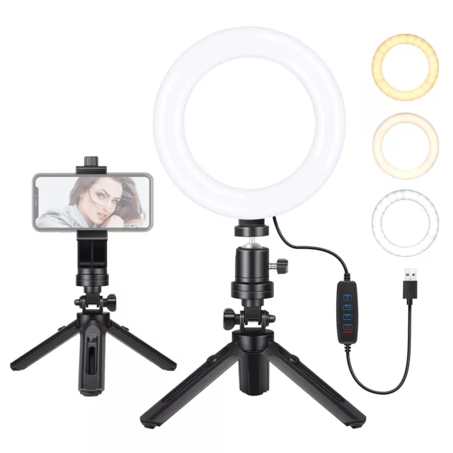Ring Light Neewer 6" Selfie Treppiede Illuminazione Zoom TikTok Trucco YouTube