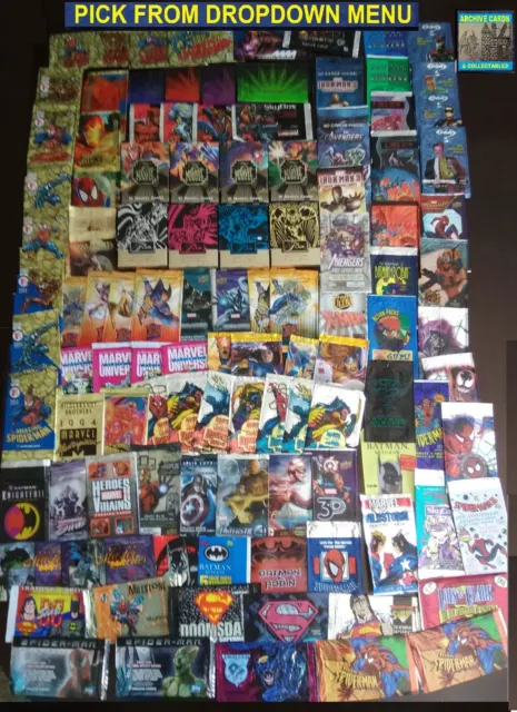 1992-2022 Marvel & D.C. Trading Card WRAPPERS Topps, Fleer, & others U-Pick-1