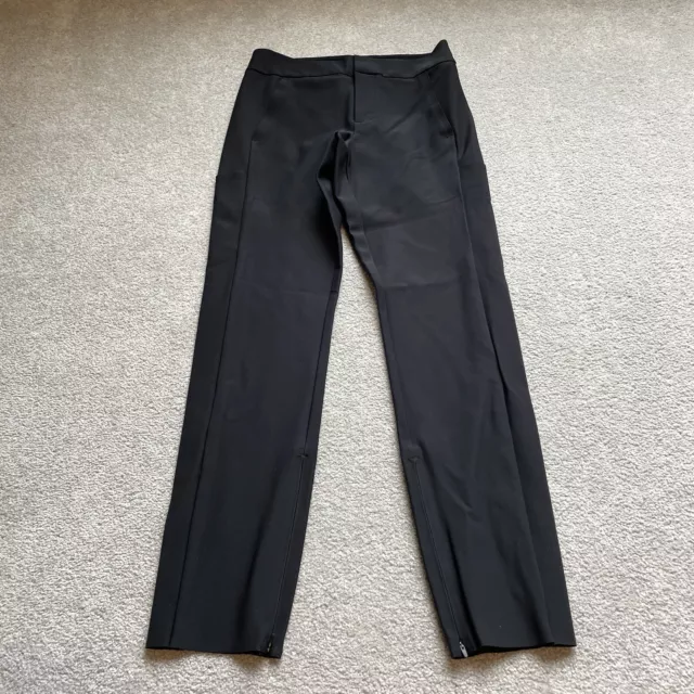 Athleta Stellar Trouser Womens 2 Black Fitted Ankle Zip Tapered Work UPF Stretch