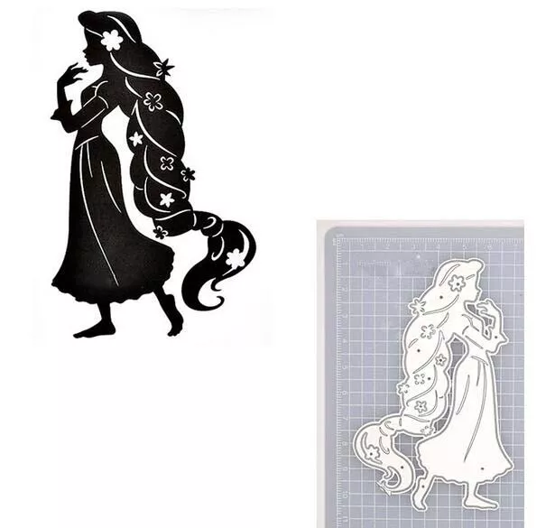 Lange Haare Prinzessin Metall Stencil Cutting Dies Scrapbooking Stanzschablone 2