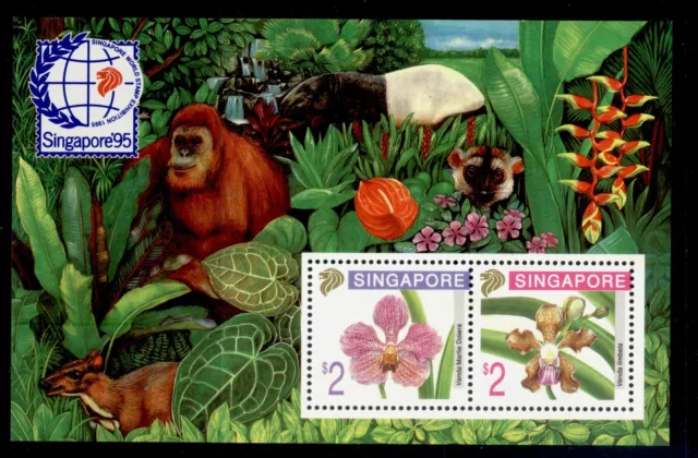 SINGAPORE QEII SG MS797, 1995 stamp exhibit mini sheet, NH MINT.