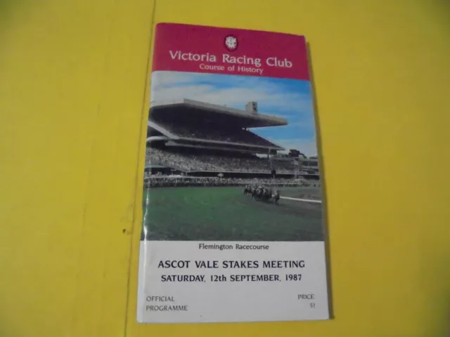 1987 Flemington Race Book - Ascot Vale Stakes G2 - Sept 12