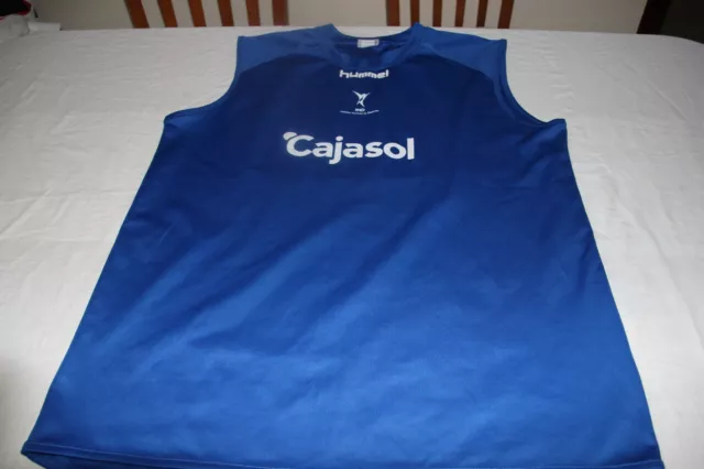 Camiseta De Baloncesto De La Marca Hummel Talla Xl Publicidad Cajasol Shirt