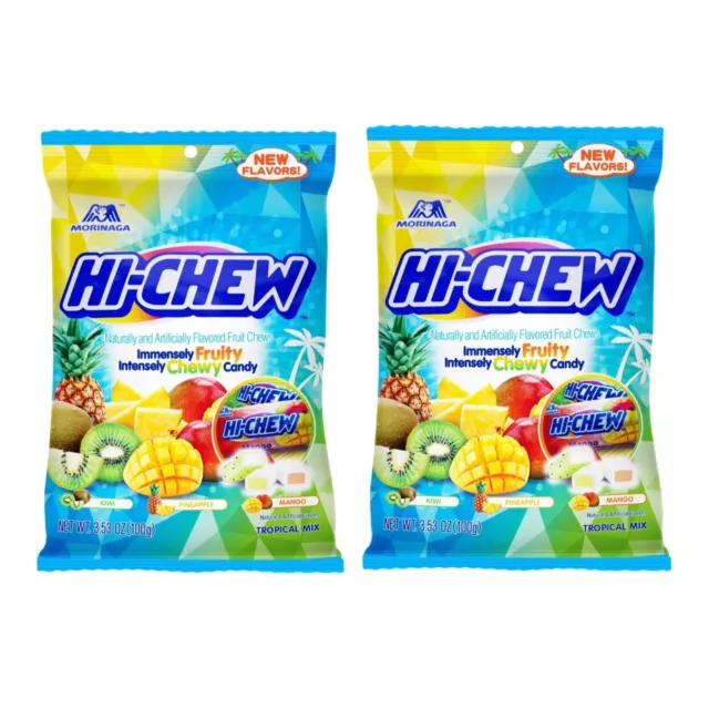 2 Pack HiChew Chewy Hi Chews Banana Mango Melon Candy Office Travel Snack 3.53oz