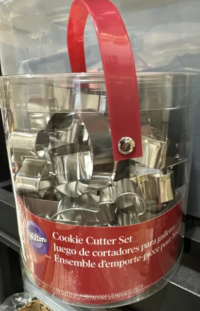 New Wilton Holiday 18-Pc Christmas Cookie Cutter Set Metal Angel Star Tree