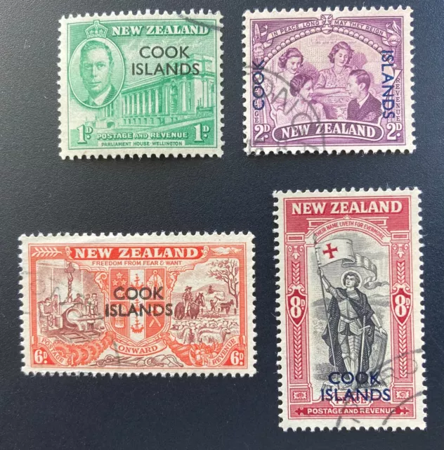 NZ Stamps overprinted Cook Islands 1946 Peace - Fine Used