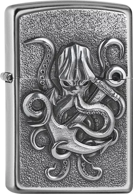 Zippo "Octopus" Satin Finish Emblem Lighter 2007815 *New In Box*