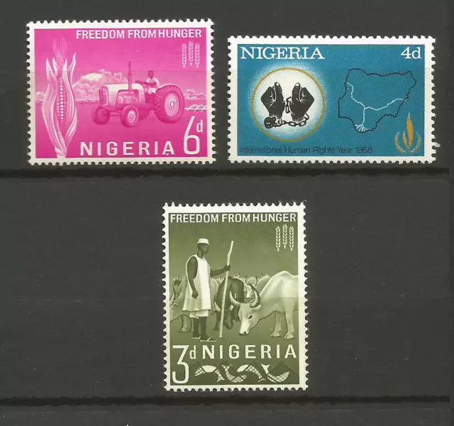 Nigeria 1963 & 1968 campagne contre la faim 3 timbres neufs MNH / T4630