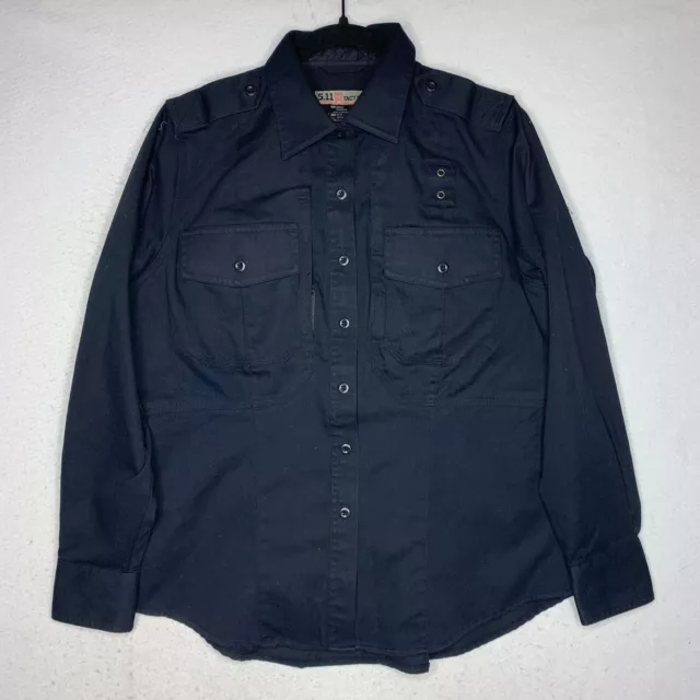 5.11 511 Tactical Series Button Up Shirt Blue Long Sleeve Womens Size Small S
