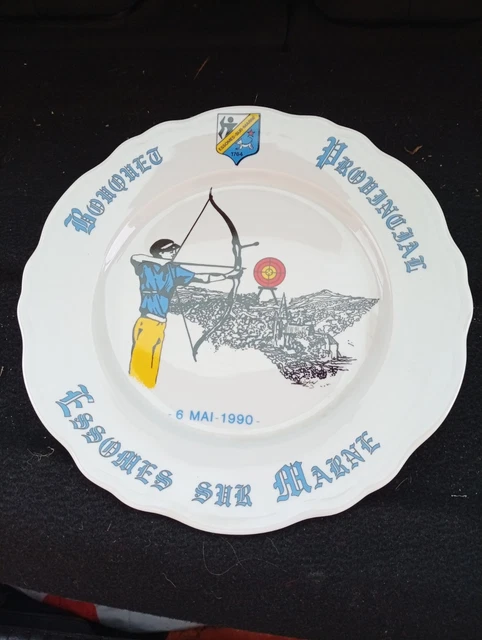 Assiette Commémorative Tir à L'Arc - Bouquet Provincial Chezy Sur Marne 1999