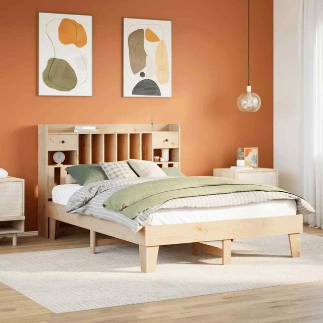BED FRAME WITHOUT Mattress 150x200 cm King Size Solid Wood Pine £483.10