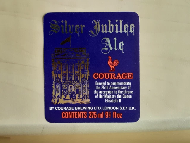 Old UK beer label: Courage Silver Jubilee, London