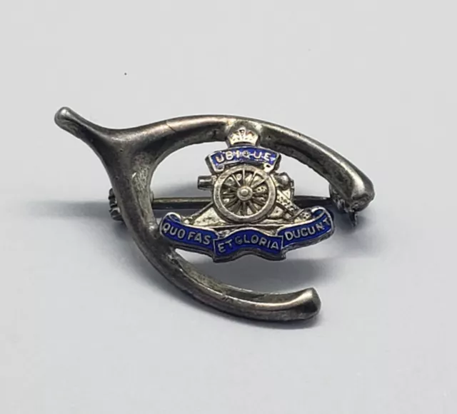 Ww2 Wwii Rca Royal Canadian Artillery Sweetheart Pin Horseshoe Sterling