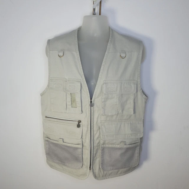 Dress Town York Beige Zip Up Fishing Hunting Utility Waistcoat Jacket Gilet UK L Dress Town York Beige Zip Up Fishing Hunting Utility Waistcoat Jacket Gilet UK L