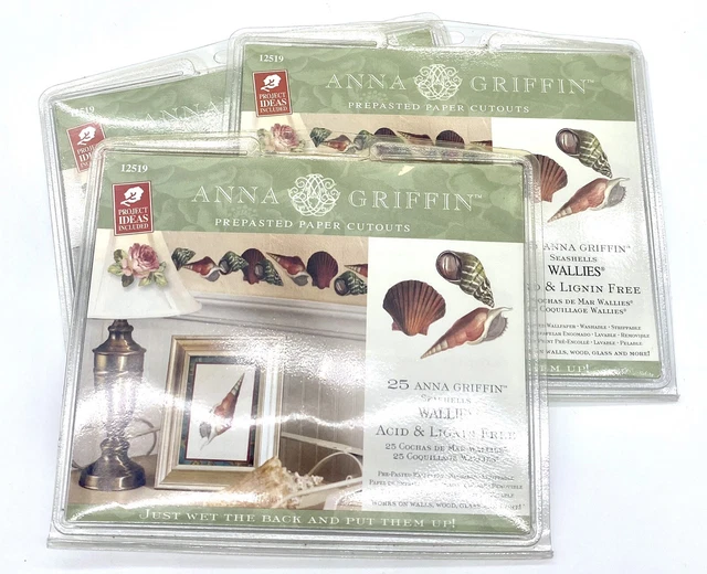 R090 - Lot Of 3 - Anna Griffin - Sea Shells - Wallpaper Cutouts - 12519