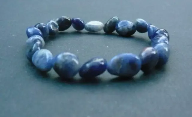 Bracelet de perles Sodalite en pierre Naturelle, sur mesure Homme ou Femme