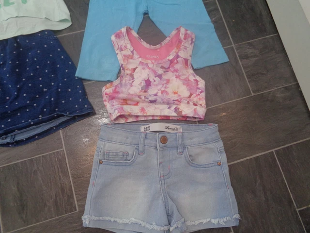 pacchetto vestiti ragazze-3-4 anni-abito maglione, gonna denim + pantaloncini, leggings + 4 top 4