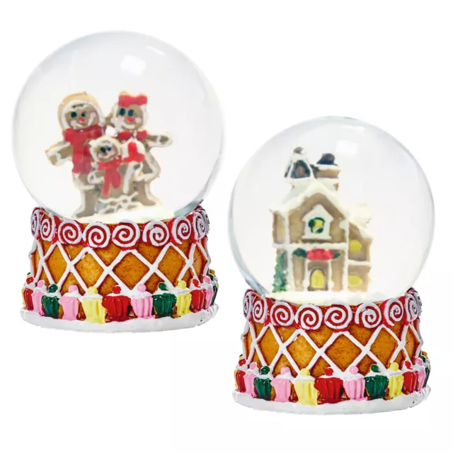 Christmas Gingerbread Mini Snow Globe Waterball 6cm - Choose Design