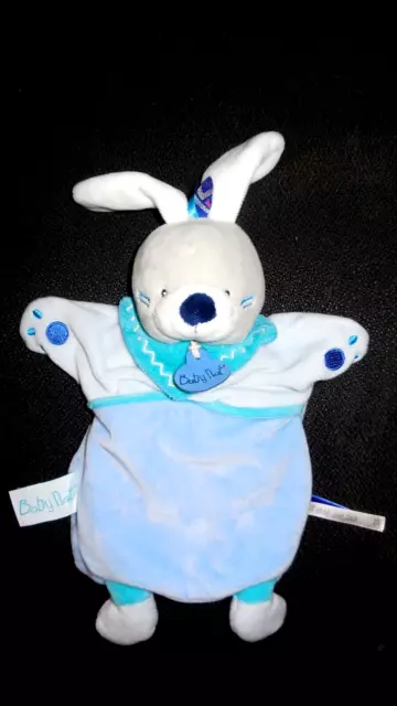 marionnette doudou lapin Tipioux bleu indien Il état une fois BABY NAT'