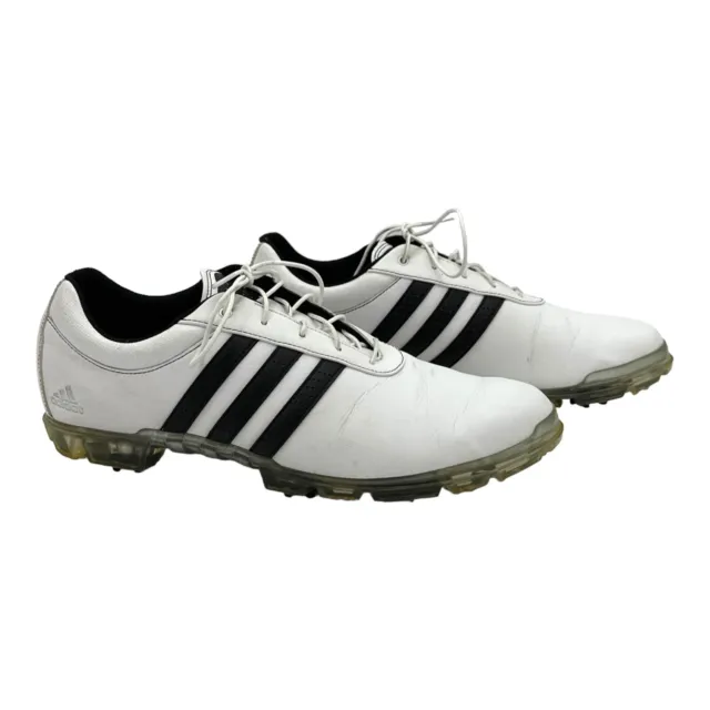 Adidas Adipure Flex Golf Shoes Leather White/Black Spikes F33450 Men’s Sz 12