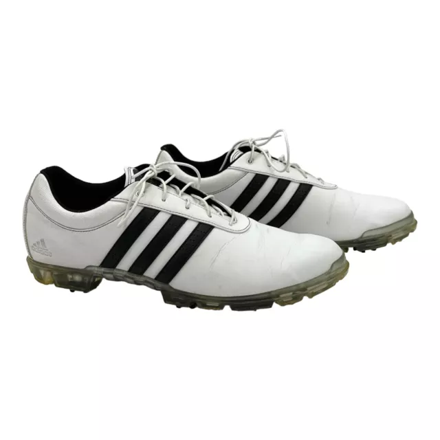 Adidas Adipure Flex Golf Shoes Leather White/Black Spikes F33450 Men’s Sz 12