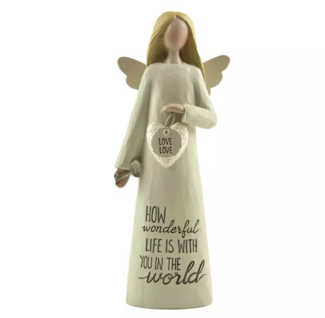 How Wonderful Life With You Feather & Grace Angel Figurine Gift Brand New In Box