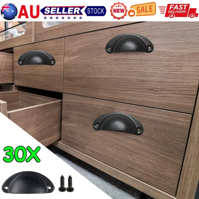 30X Modern Cup Cabinet Handle Knob Drawer Furniture Door Pull Shell Cupboard AU
