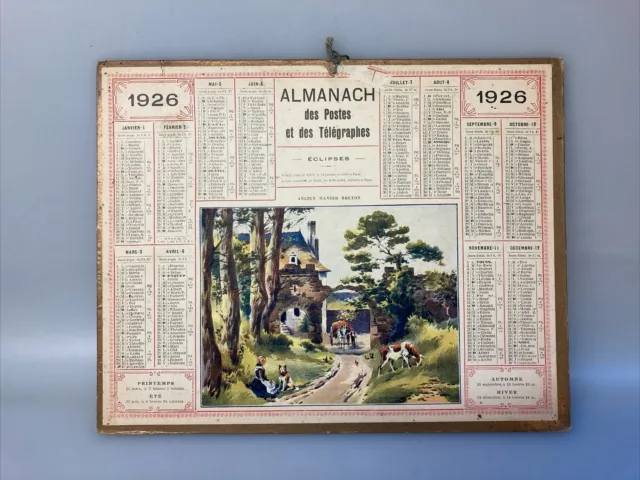 Almanach des PTT. Calendrier 1952 (83). Les Moissons. Imp. OLLER. Complet.