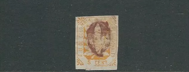 Colombia 1864 Mantel Von Arme ( Scott 30 5c Orange) F Gebraucht