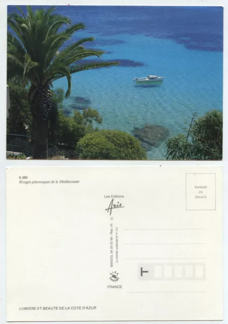 56166 - Cote d'Azur - boat in picturesque bay - old postcard