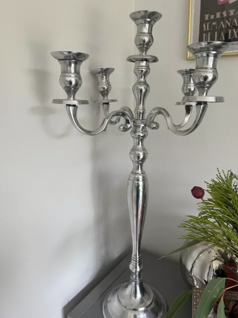 candelabra candle holder silver