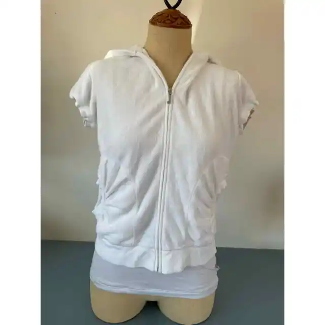 Juicy Couture white short sleeve hoodie size XL