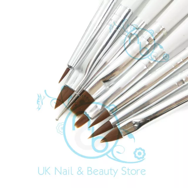 Acrylic Nail Art Brush Set 8pc UV Poly Gel Brush Dotting Tool Pen Set UK SELLER 2