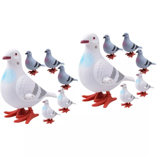 12 pcs plastic pigeon statues Pigeons Toy Jumping Pigeons Toys Wind Up Pigeons