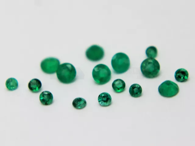 1x Natural Emerald 2mm 3mm Round Loose Gemstone Best Quality Brazil Rich Green