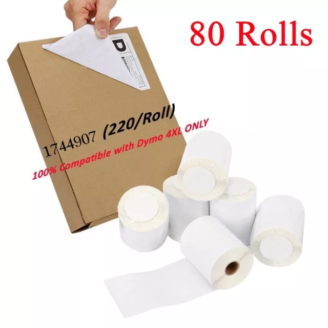 80 Rolls 4X6 Direct Thermal Shipping Labels 1744907 Compatible DYMO 4XL 220/Roll