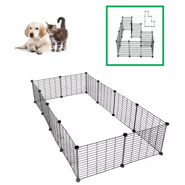 Pet Exercise PlayPen 12 Panels DIY Enclosure Fence Cage Small Animals Run UKDC