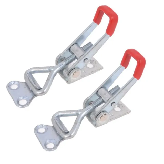 4001 100Kg 220-Pound  Shaped Lever  Toggle Clamp,2-Piece M8A3