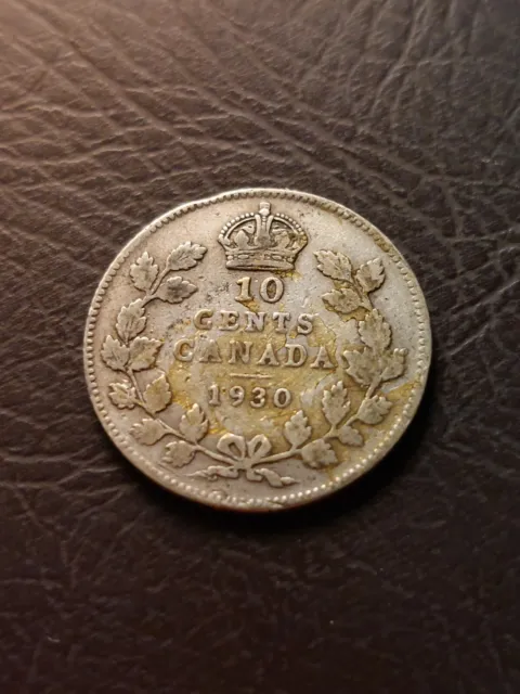 A16 Canada 10 Cent 1930 George V Canadian Silver Dime Ten Cents Coin