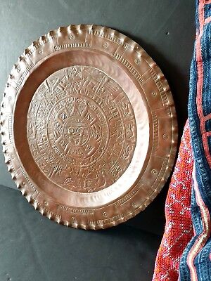 Old Aztec Style Copper Tray …beautiful display and accent piece