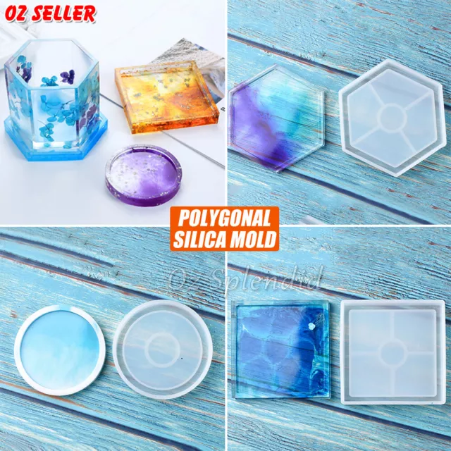 Coaster Resin Casting Mold Silicone Jewelry Agate Making DIY Mould Tool Craft AU