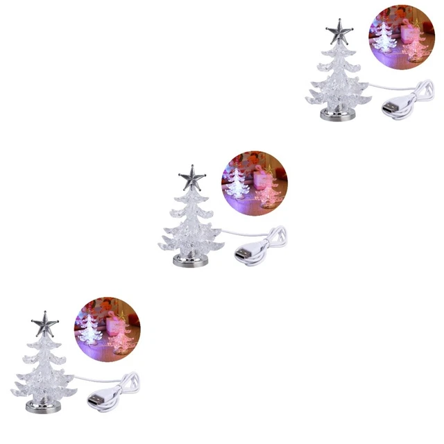 SET 3 USB Desk Christmas Decorations Tree LED Baby Child £13.79