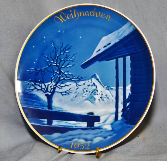 Piatto Natale Rosenthal, 1952, " Bergweihnacht ", Willy Hein, Dipinti Mano