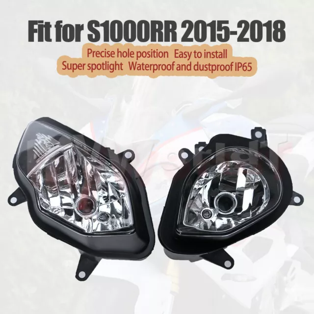 New Headlight Headlamp Assembly Front Lights Lamp Fit for BMW S1000RR 2015-2016