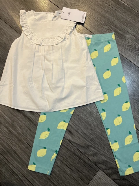 M&S girls age 3-4 top and leggings outfit bundle BNWT