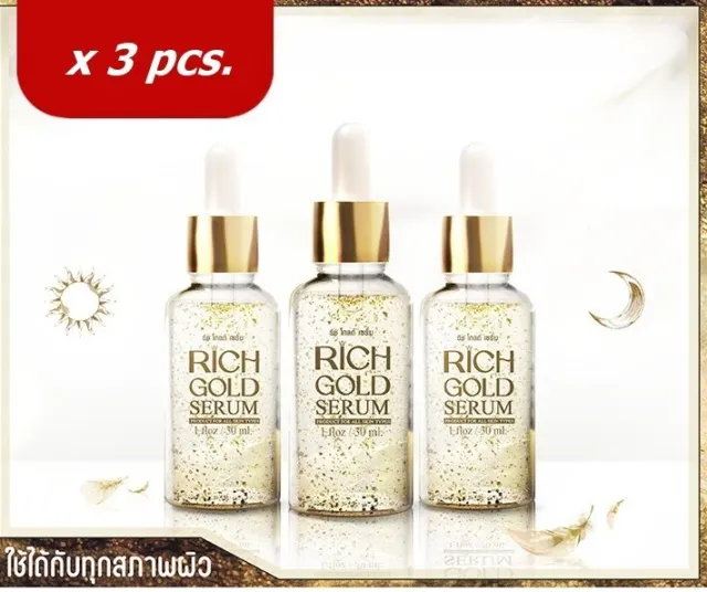 3x Rich Gold Serum Clear Face Reduces Wrinkles Dark Spots Freckles Acne Scars30g