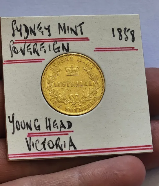 Australia. 1858 Sydney Mint - Full Gold Sovereign. Nice Condition, Rare!